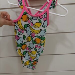 Old Navy Pink Trim Fruit Print Swimsuit
